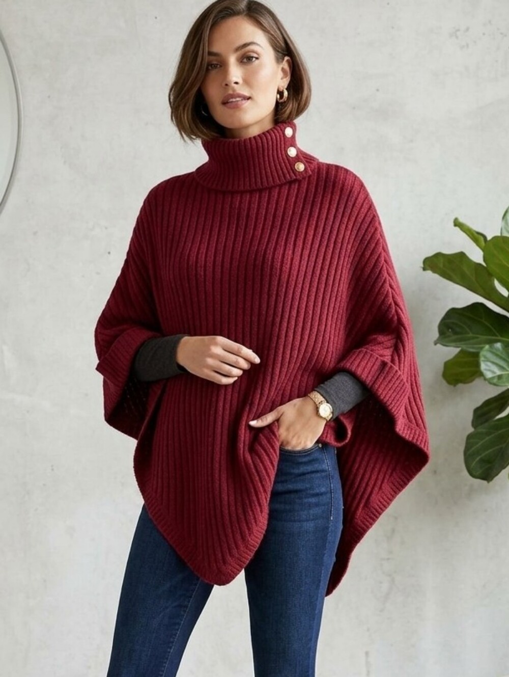 Anne Klein Turtleneck Poncho